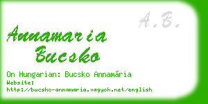annamaria bucsko business card