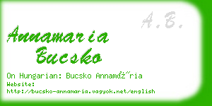 annamaria bucsko business card